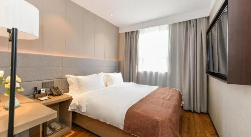 Bed in Gya Hotel Shanghai Xizang Bei Road Metro Station