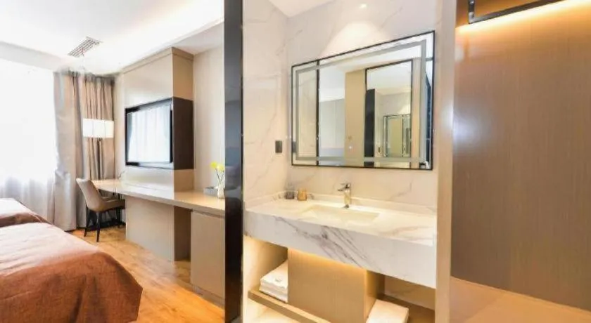 Bed in Gya Hotel Shanghai Xizang Bei Road Metro Station