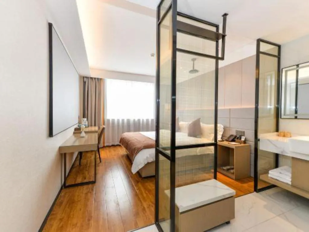 Bed in Gya Hotel Shanghai Xizang Bei Road Metro Station