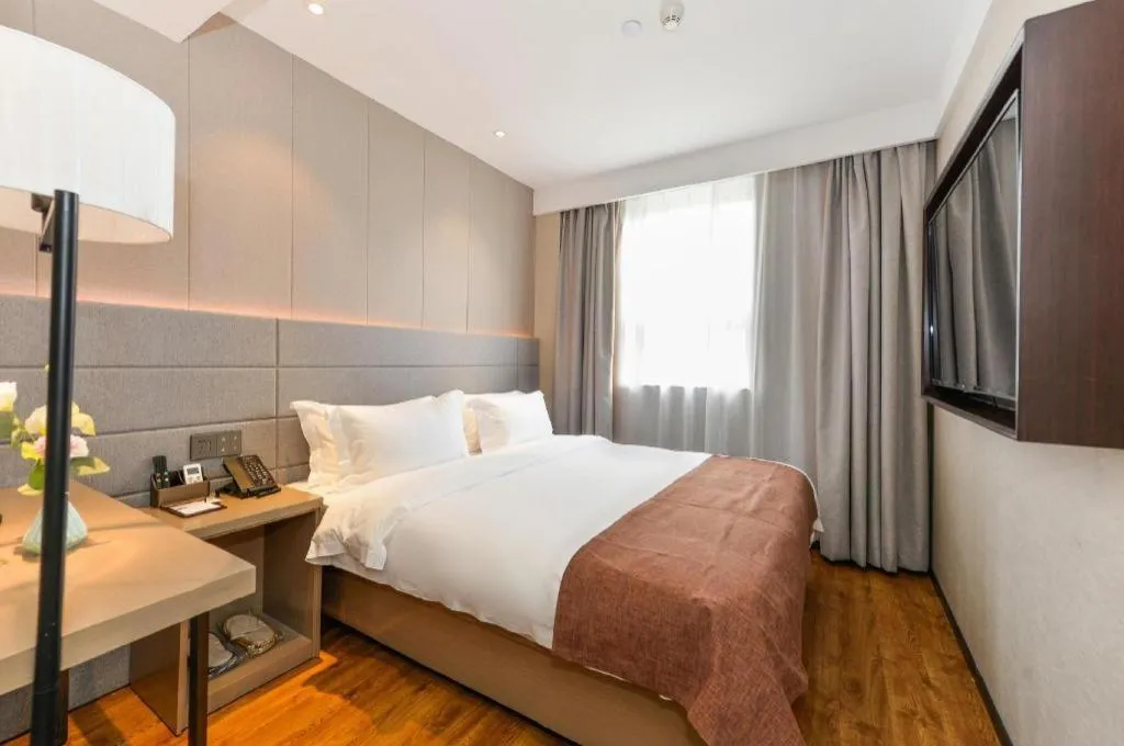 Bed in Gya Hotel Shanghai Xizang Bei Road Metro Station