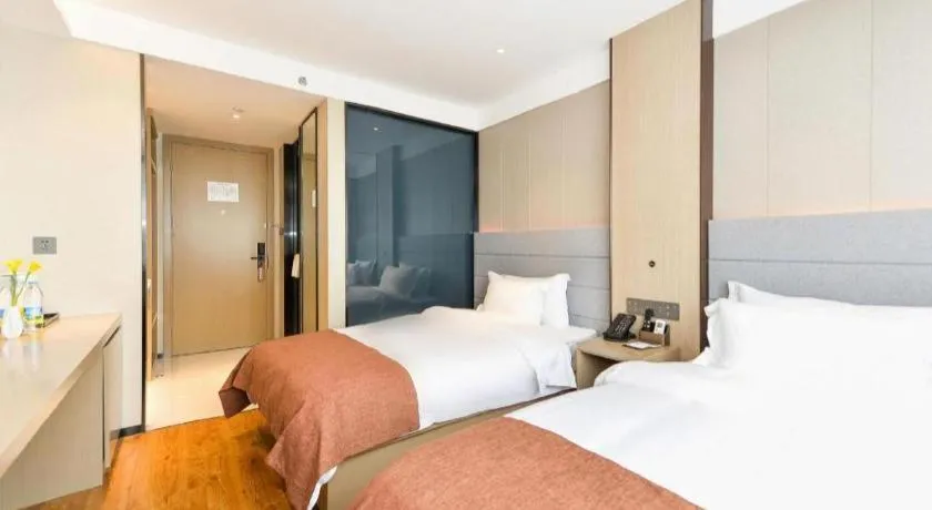 Bed in Gya Hotel Shanghai Xizang Bei Road Metro Station