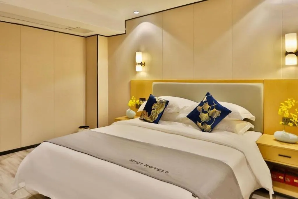 Bed in MIDI Hotel Guangdong Chaozhou Xiangqiao District Hanshan Teachers College