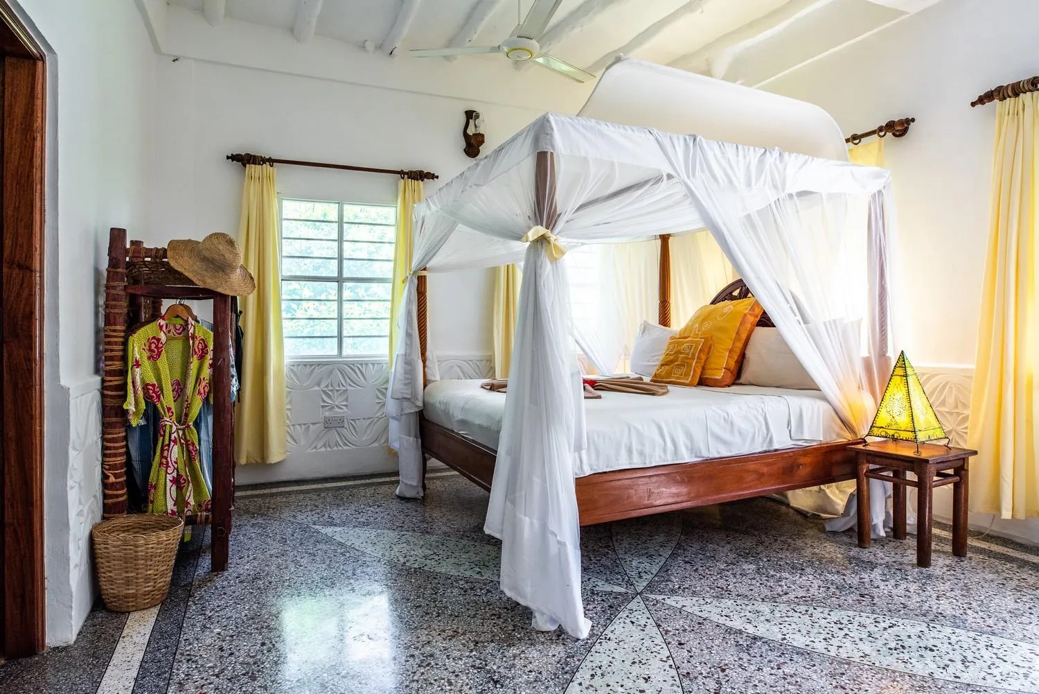 Bed in Pongwe Beach Hotel