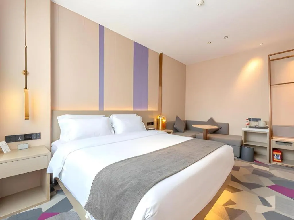 Bed in Lavande Hotel Zhongshan Shiqi Daxinxinduhui North Zhongshan Station