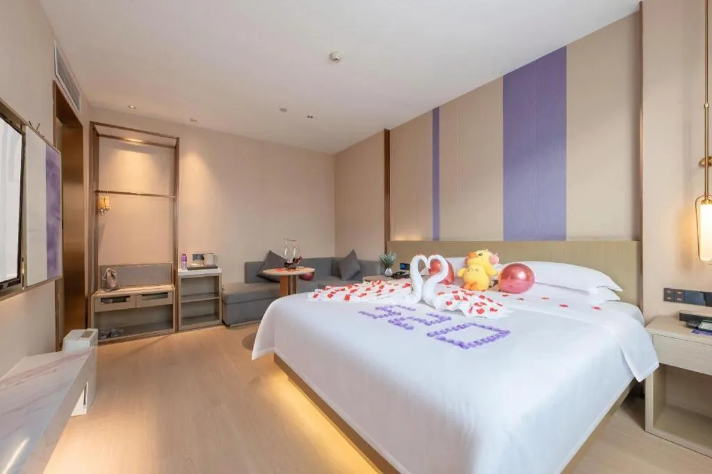 Bed in Lavande Hotel Zhongshan Shiqi Daxinxinduhui North Zhongshan Station