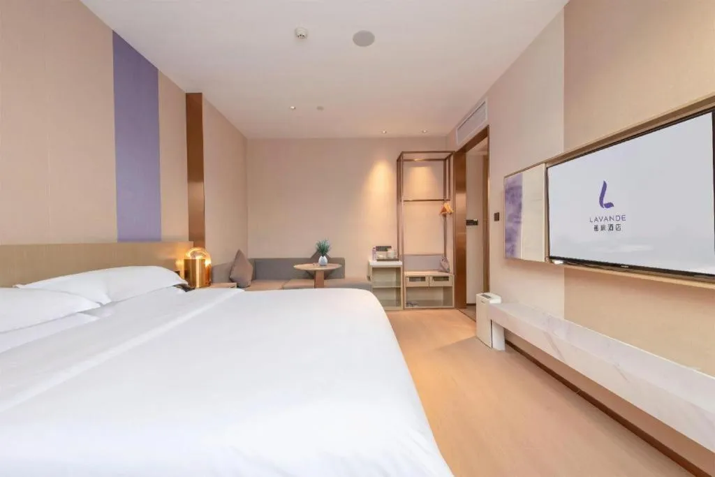 Bed in Lavande Hotel Zhongshan Shiqi Daxinxinduhui North Zhongshan Station
