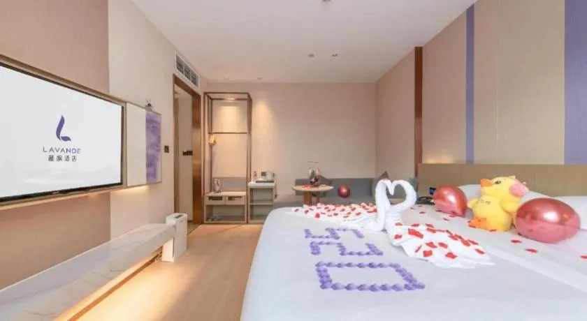 Bed in Lavande Hotel Zhongshan Shiqi Daxinxinduhui North Zhongshan Station