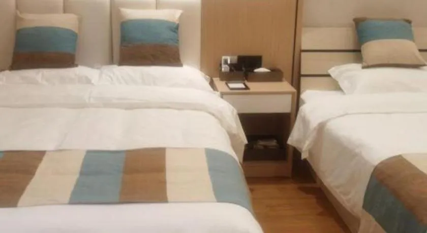 Bed in VX Hotel Beijing Daxing Wufutang Metro Station Zhongke Dianshanggu