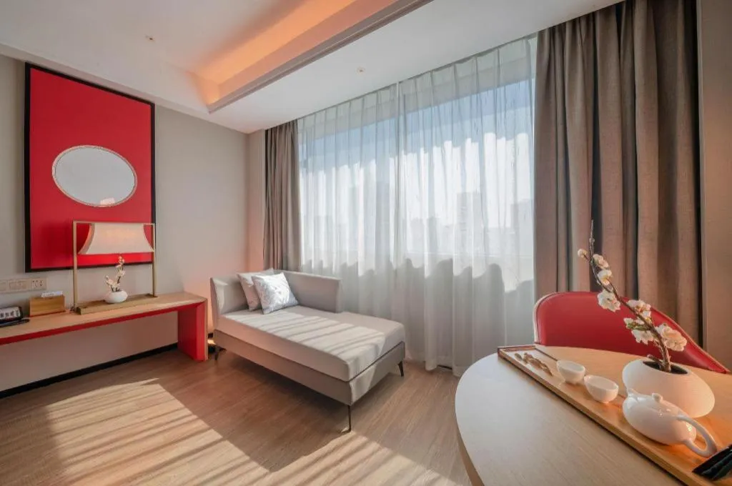 Bed in Echeng Hotel Hezhou Shizheng Square