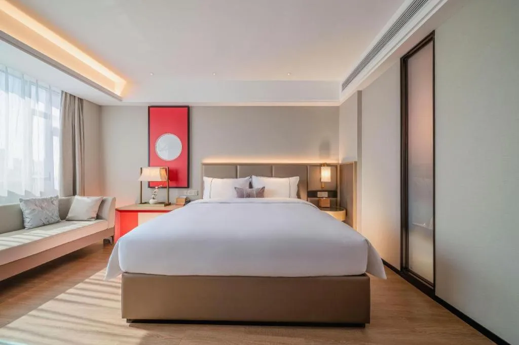 Bed in Echeng Hotel Hezhou Shizheng Square