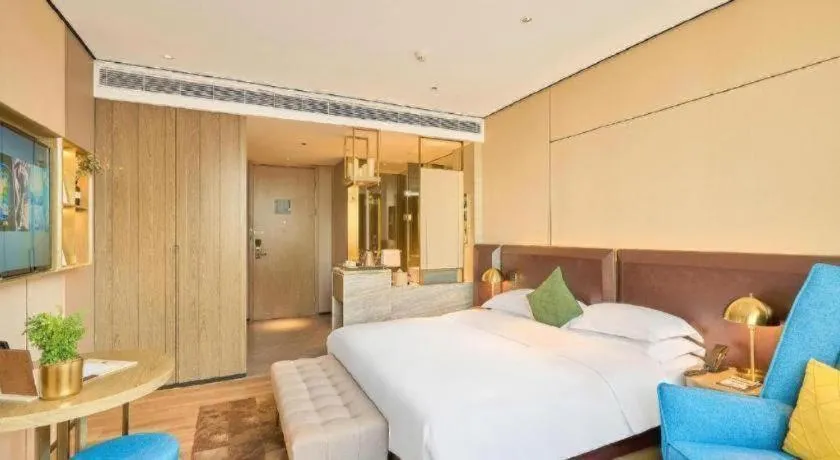 Bed in Echarm Plus Hotel Hangzhou Binjiang Xingguang Avenue