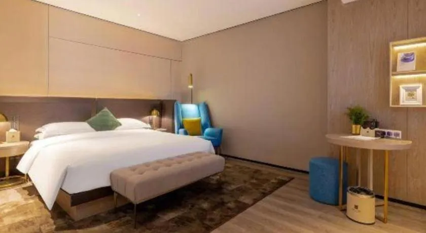 Bed in Echarm Plus Hotel Hangzhou Binjiang Xingguang Avenue