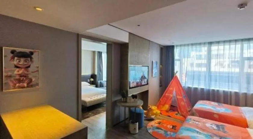 Bed in Echarm Plus Hotel Hangzhou Binjiang Xingguang Avenue