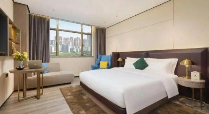Bed in Echarm Plus Hotel Hangzhou Binjiang Xingguang Avenue