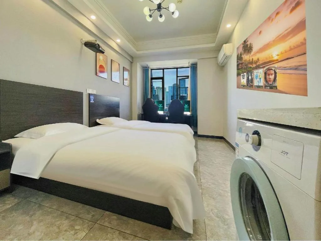 Bed in Echarm Hotel Changsha South High-Speed Railway Station Wuyue Plaza