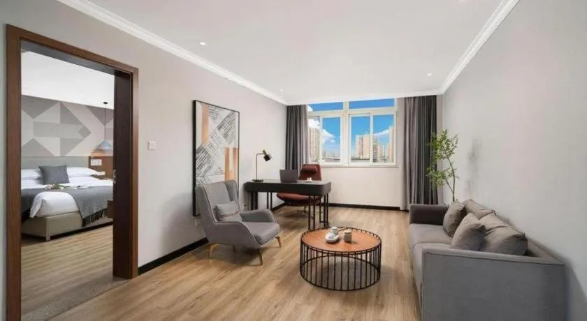 Bed in Borrman Hotel Chongqing Hechuan High-speed Railway Station District Government