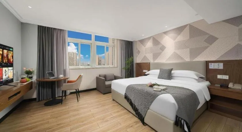 Bed in Borrman Hotel Chongqing Hechuan High-speed Railway Station District Government