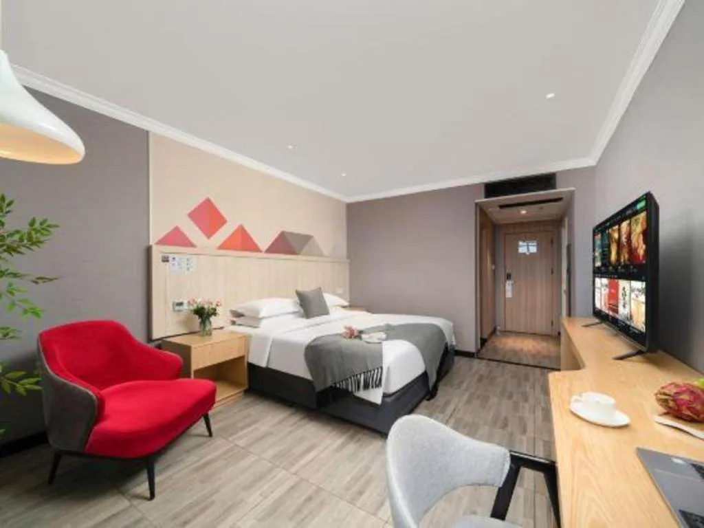 Bed in Borrman Hotel Chongqing Hechuan High-speed Railway Station District Government