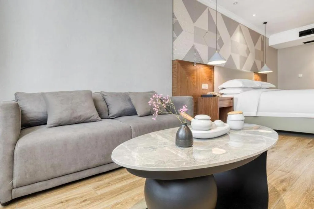 Bed in Borrman Hotel Chongqing Hechuan High-speed Railway Station District Government