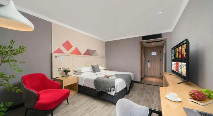 Bed in Borrman Hotel Chongqing Hechuan High-speed Railway Station District Government