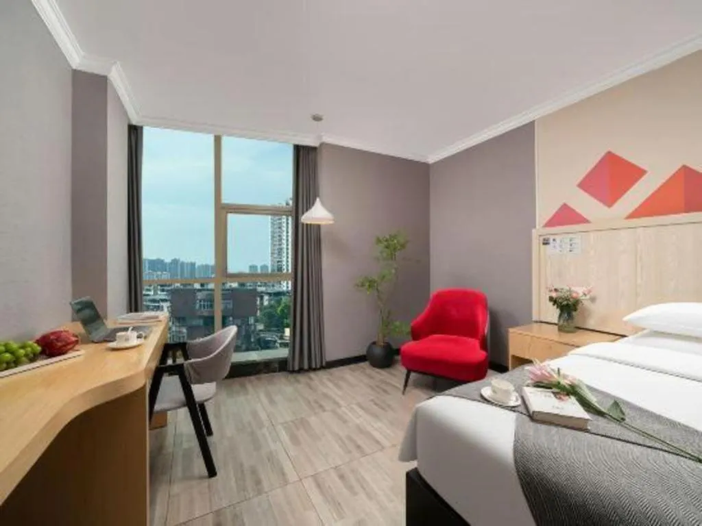 Bed in Borrman Hotel Chongqing Hechuan High-speed Railway Station District Government