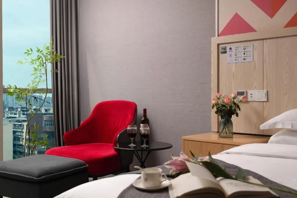 Bed in Borrman Hotel Chongqing Hechuan High-speed Railway Station District Government