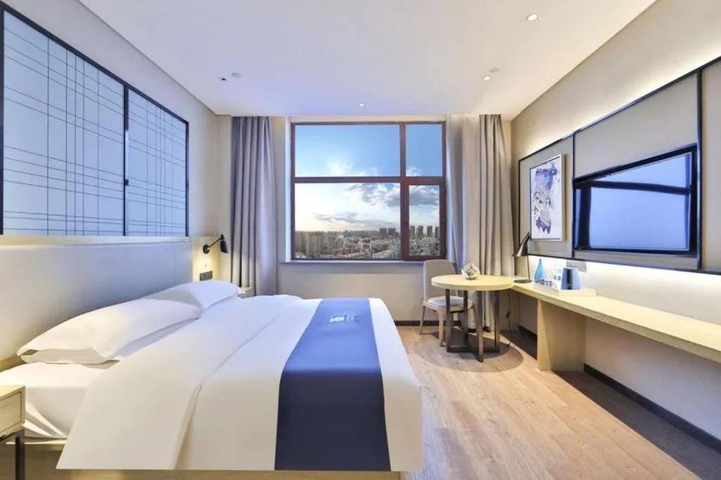 Bed in Echarm Hotel Hengshui 2nd High School High-speed Railway Station