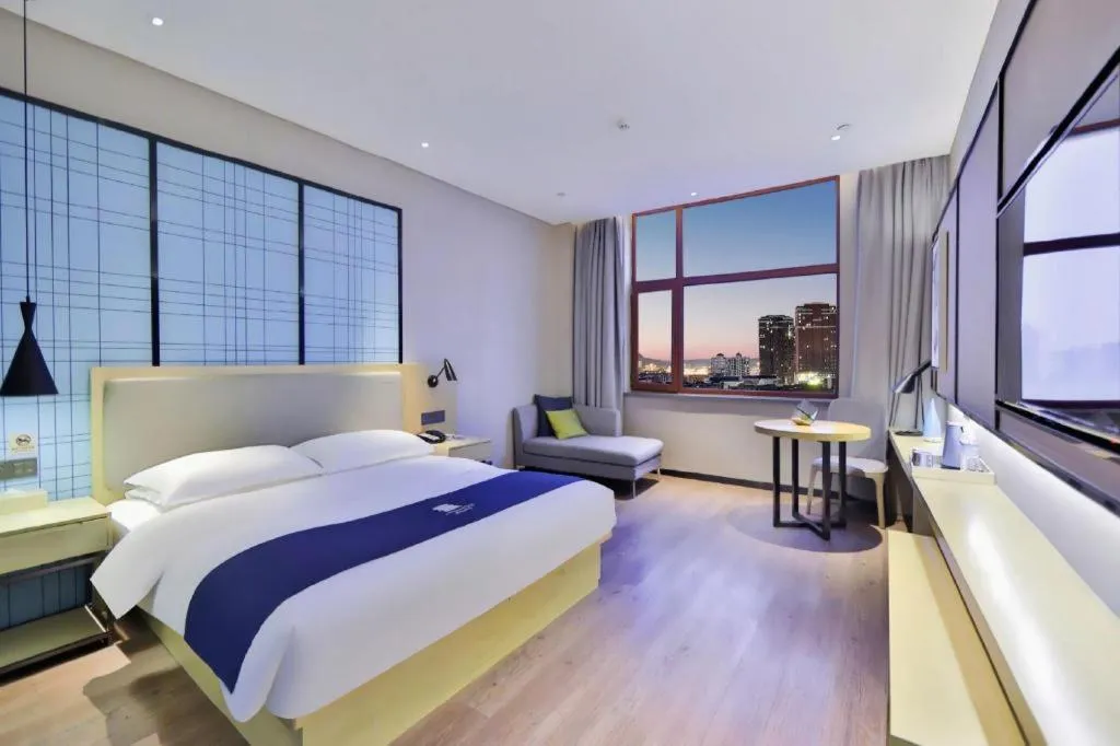 Bed in Echarm Hotel Hengshui 2nd High School High-speed Railway Station