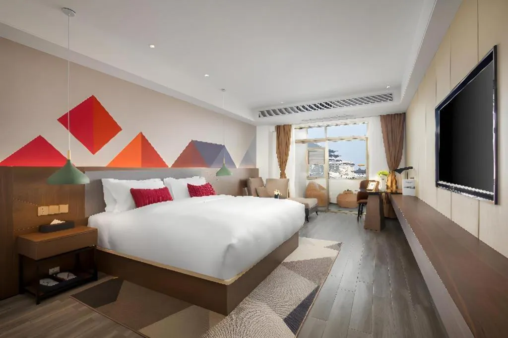 Bed in Borrman Hotel Guilin North Railway Station Zhonghao International