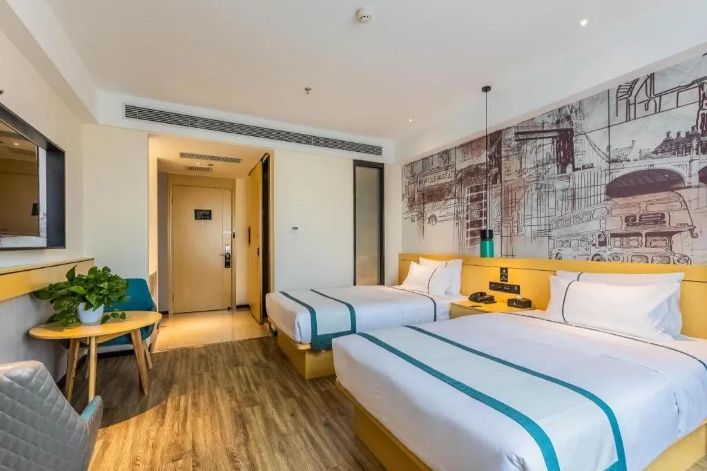 Bed in City Comfort Inn Handan New Century Plaza