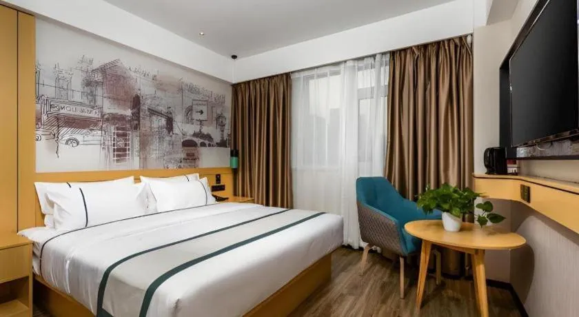 Bed in City Comfort Inn Handan New Century Plaza