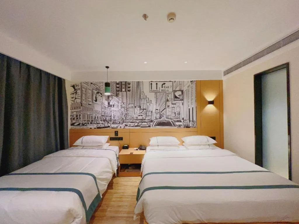 Bed in City Comfort Inn Tangshan Railway Station Lunan District Government