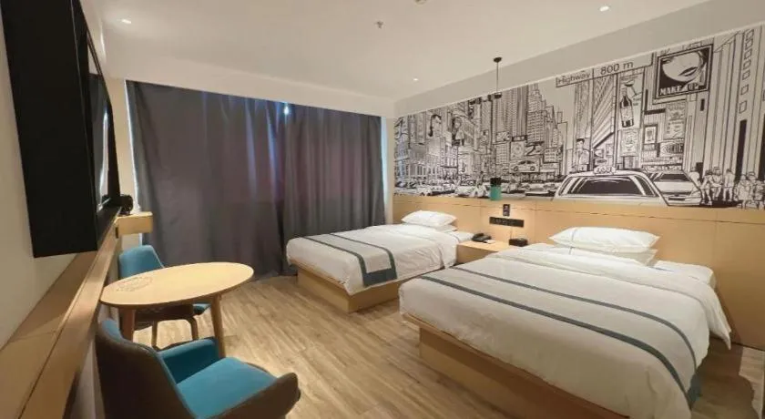 Bed in City Comfort Inn Tangshan Railway Station Lunan District Government