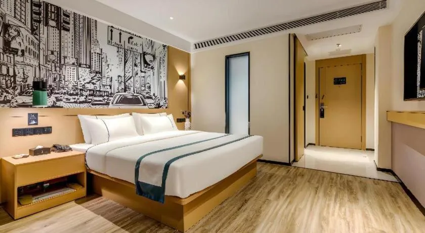 Bed in City Comfort Inn Tangshan Railway Station Lunan District Government