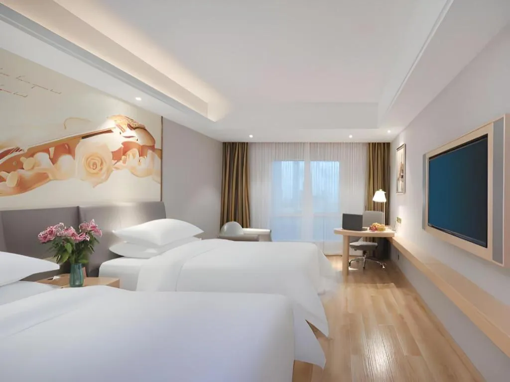 Bed in Vienna Hotel Shanghai Hongqiao Hub National Exhibition Center Huqingping Road
