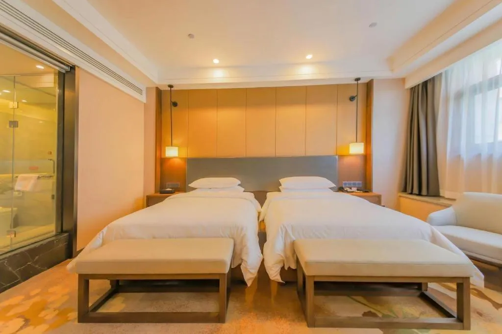 Bed in Venus Royal Hotel Ordos Yijinhuoluo Banner Olympic