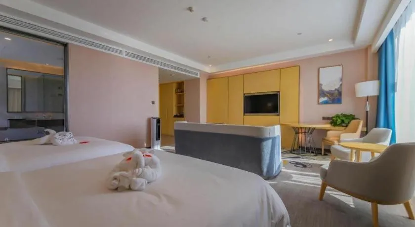 Bed in Venus Royal Hotel Ordos Yijinhuoluo Banner Olympic