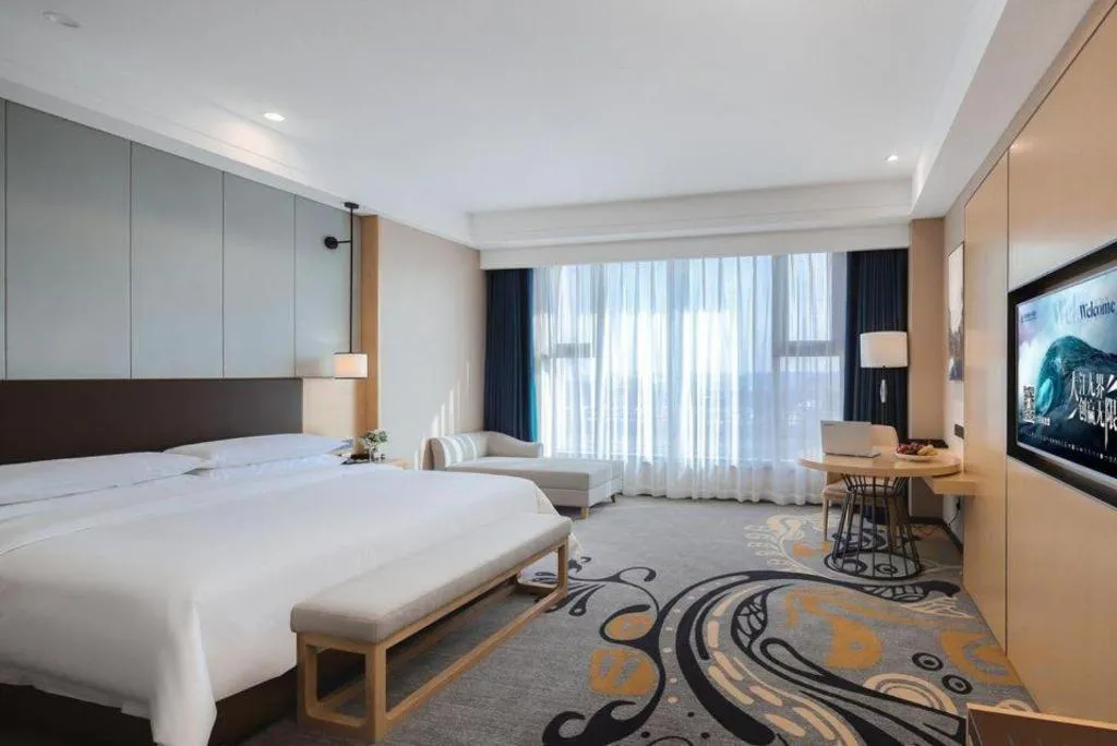 Bed in Venus Royal Hotel Ordos Yijinhuoluo Banner Olympic