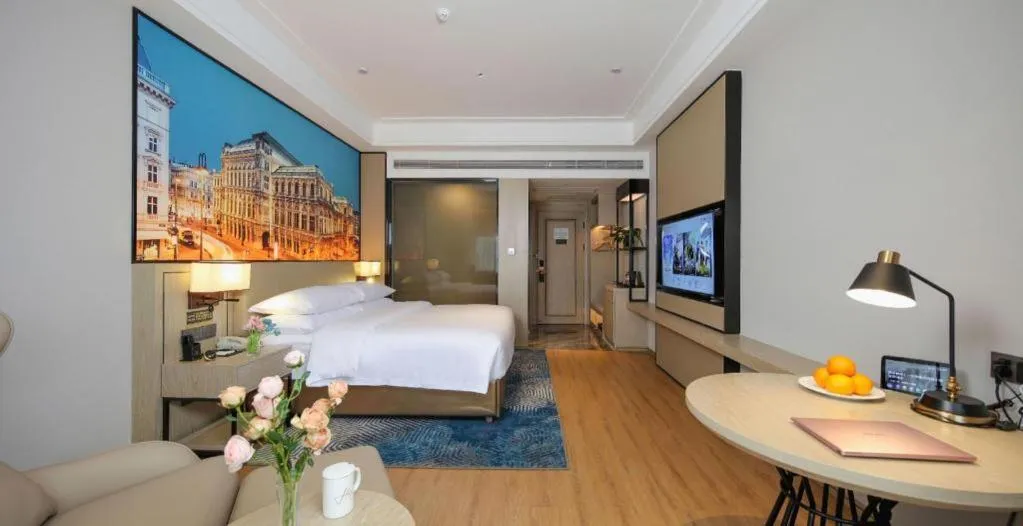 Bed in Vienna Hotel Shaanxi Xiianyang Yangling South Station