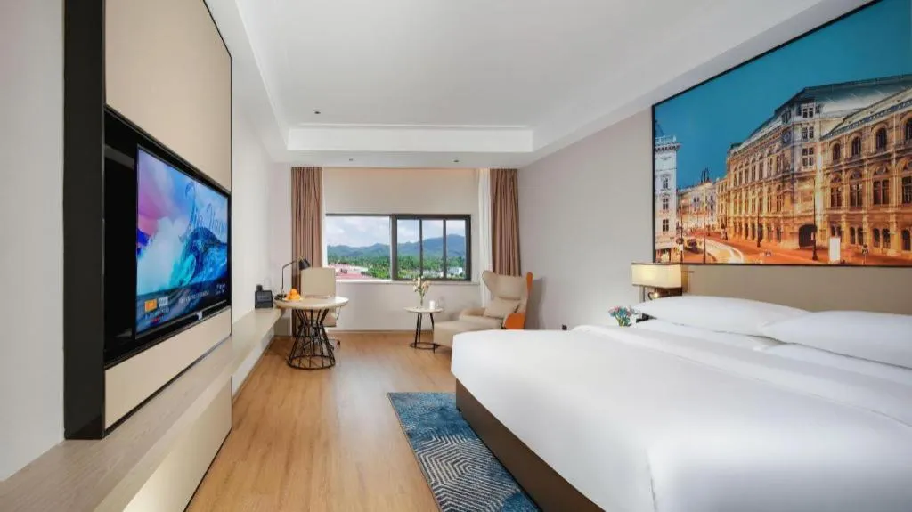 Bed in Vienna Hotel Shaanxi Xiianyang Yangling South Station