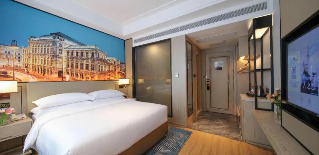 Bed in Vienna Hotel Shaanxi Xiianyang Yangling South Station