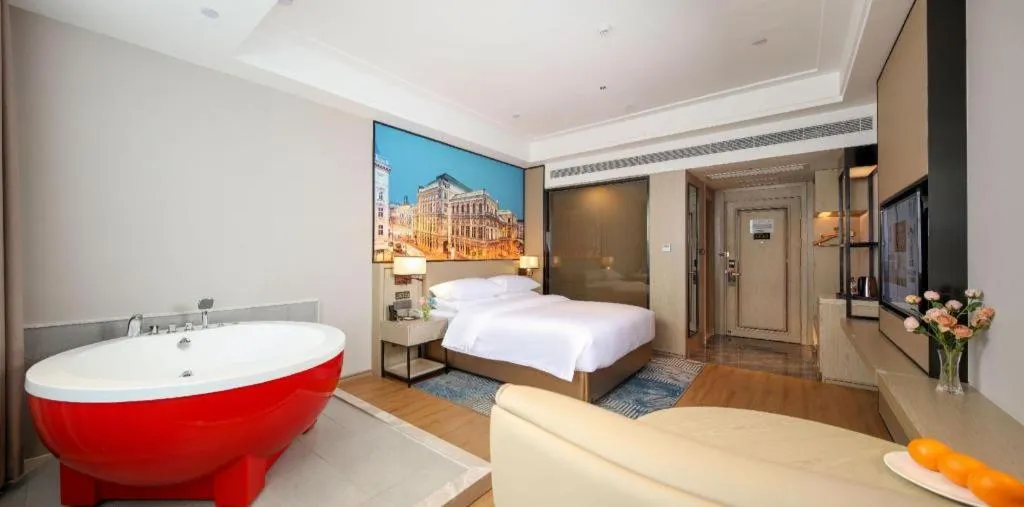 Bed in Vienna Hotel Shaanxi Xiianyang Yangling South Station
