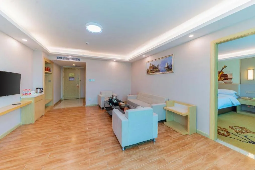 Bed in Vienna Hotel Guangdong Huizhou High-Speed North Railway Station Xiaojinkou