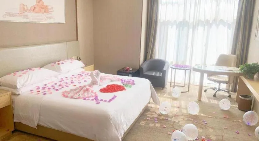 Bed in Vienna Hotel Anhui Huainan Shou County South Gate of Ancient Town Jinrun Central City