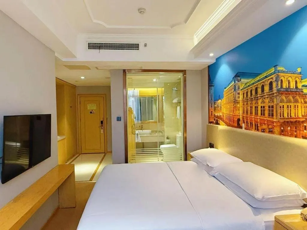 Bed in Vienna Hotel Anhui Huainan Shou County South Gate of Ancient Town Jinrun Central City
