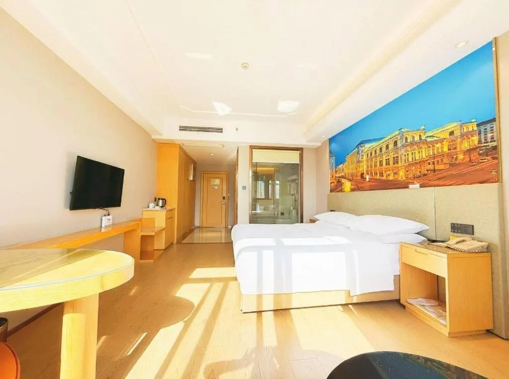 Bed in Vienna Hotel Anhui Huainan Shou County South Gate of Ancient Town Jinrun Central City