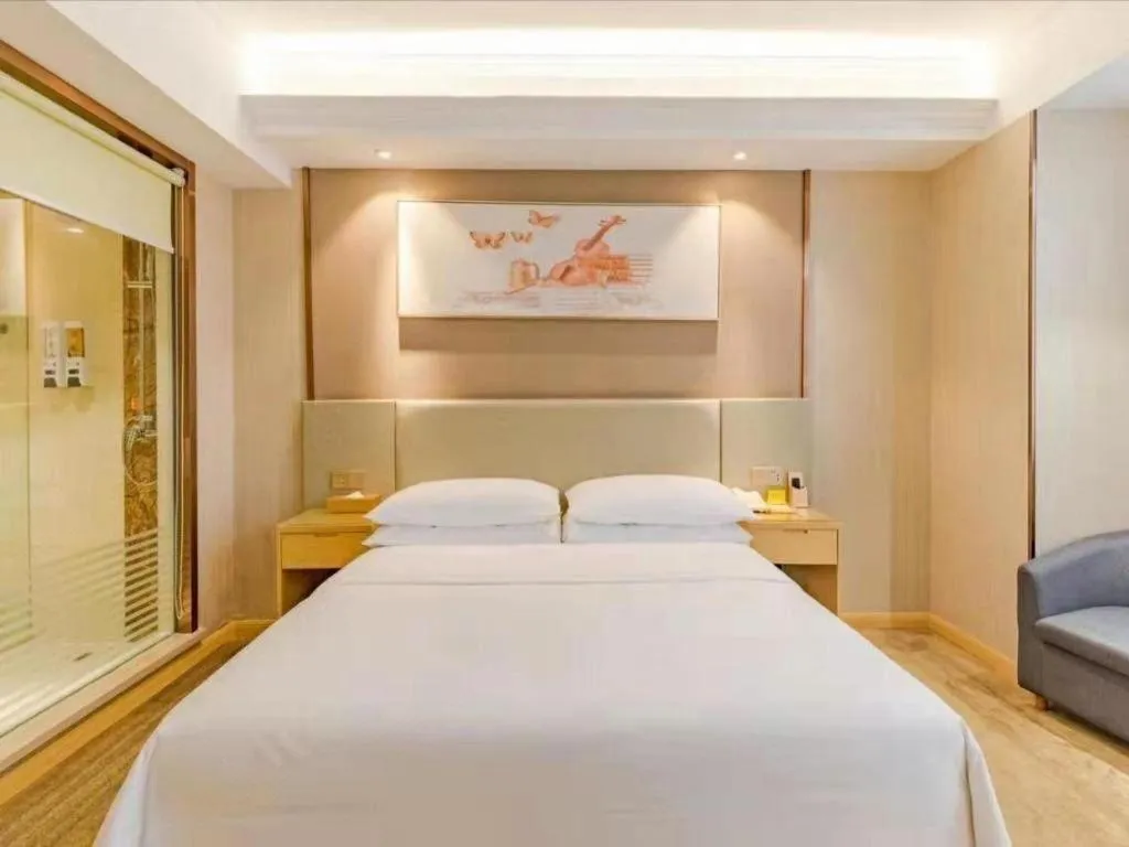Bed in Vienna Hotel Anhui Huainan Shou County South Gate of Ancient Town Jinrun Central City