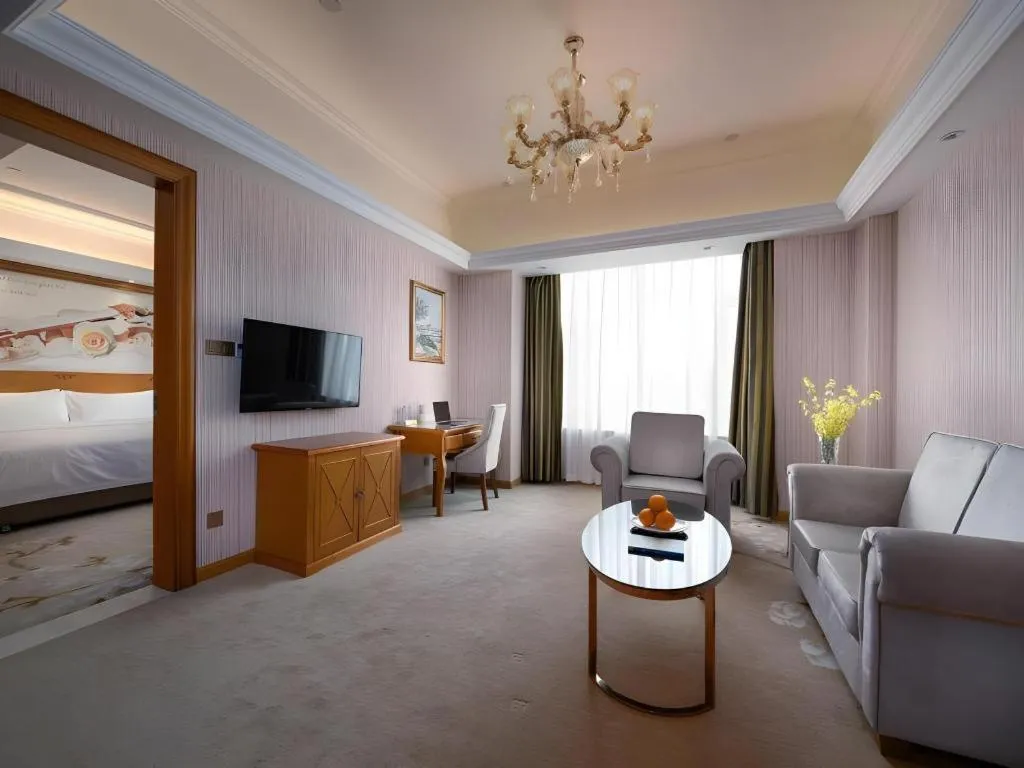 Bed in Vienna Hotel Hebei Hengshui High-Speed Railway Station