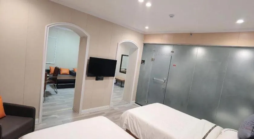 Bed in Jun Light Hotel Jiangxi Jiujiang Yongxiu County Dongyong Mall