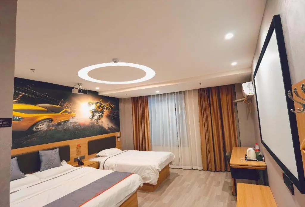 Bed in Jun Light Hotel Jiangxi Jiujiang Yongxiu County Dongyong Mall
